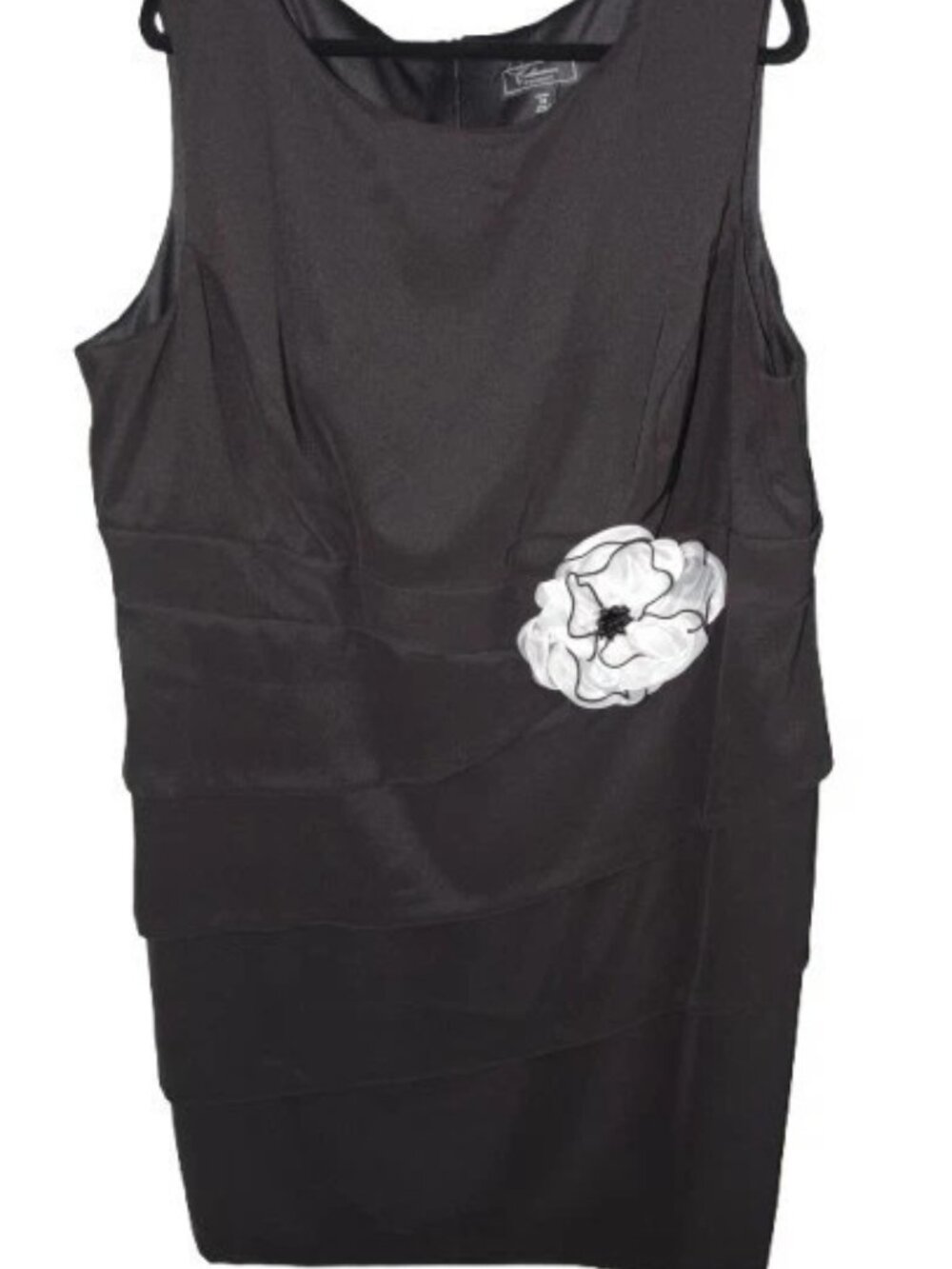 Dressbarn Collection Size 24 Cocktail Dress Black Tiered Layered Sleeveless